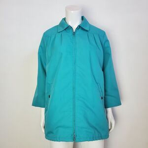 Vintage 80s Turquoise Green Coat
